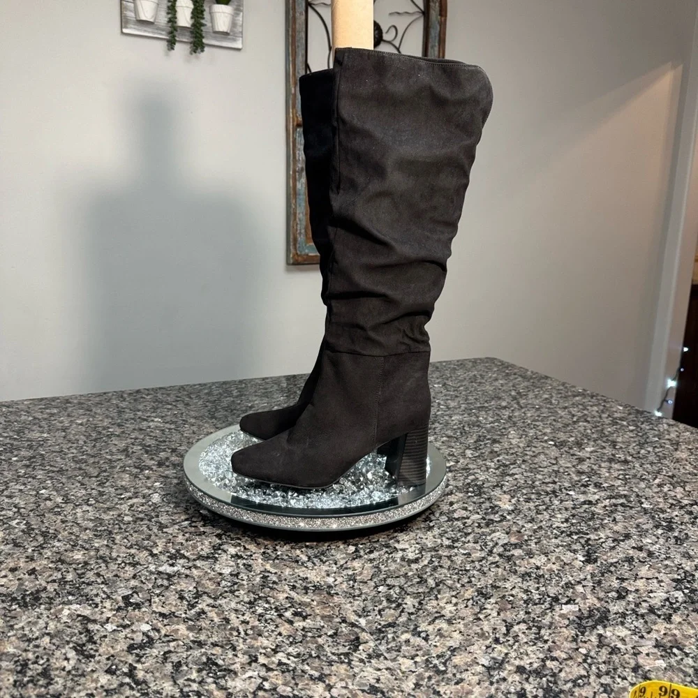 Sugar fabric Black Over the Knee Boots NWOT 7.5